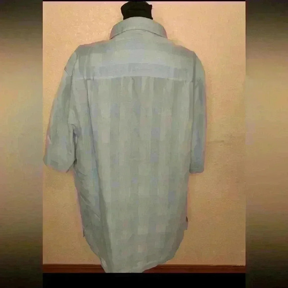 Weekender Luau Edition men short sleeve beige checked button down shirt. Sz L - Picture 3 of 6